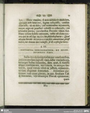 §. XX. Sententia Herciscentium, Et Huius Dissensus Finis