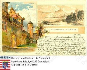 Neustadt im Odenwald, Burg Breuberg / Panorama und Detail