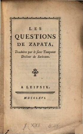 Les questions de Zapata