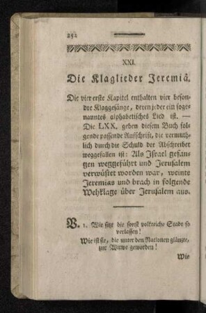 XXI. DIe Klaglieder Jeremia.