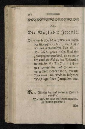 XXI. DIe Klaglieder Jeremia.