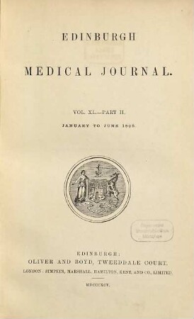 Edinburgh medical journal. 40,2. 1895