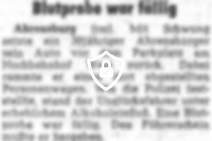 Blutprobe war fällig