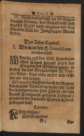 I. Wie man den H. Franciscum verehren soll