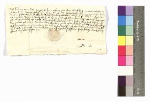 Kilian von Berlichingen gegen Kraft von Hohenlohe: Schuldbrief; aufgedr. Siegel.