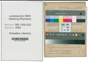 Entnazifizierung Heinrich Schaefers , geb. 09.09.1908 (Buerovorsteher)