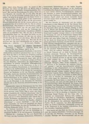73-75 [Rezension] Nigg, Walter, Geschichte des religioesen Liberalismus