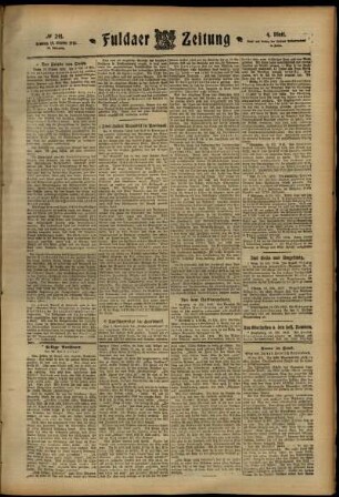 Vierte Ausgabe vom Samstag, den 19. Oktober 1912.