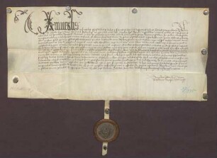 Petrus de Lapide, Generalvikar des Bischofs Mathias von Speyer, verleiht einen 40tägigen Ablass für die, welche an Fest- oder Sonntagen die Kapelle der heiligen Maria zu Sinzheim und den dort neu errichteten Altar besuchen, Beiträge an die Fabrik für Geräte geben oder sonst ein gutes Werk üben