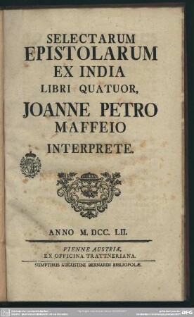 Selectarum Epistolarum Ex India Libri Quatuor