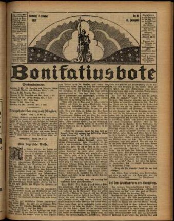 Erste Ausgabe vom Sonntag, den 07. Oktober 1928.