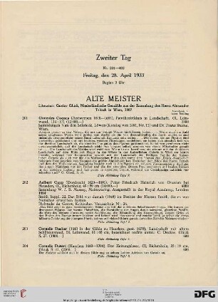 Alte Meister (Nr. 201-217)