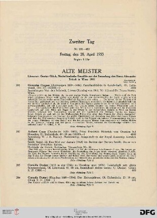 Alte Meister (Nr. 201-217)