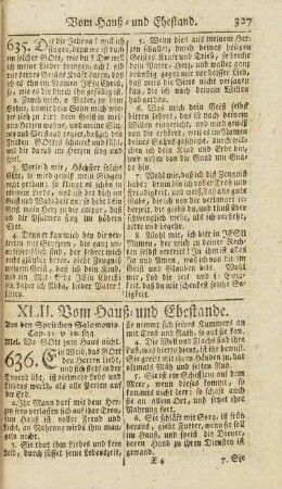 XLII. Vom Haus- und Ehe-Stand.