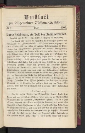 Beiblatt N° 2. März 1900