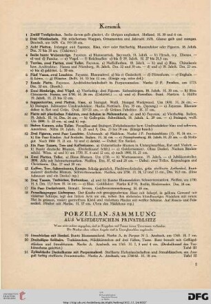 Porzellan-Sammlung (Nr. 19-133)
