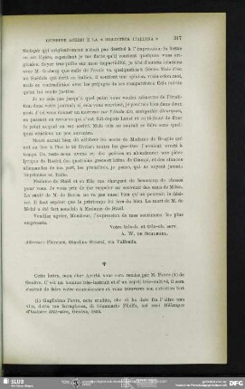 August Wilhelm von Schlegel an Giuseppe Acerbi, Coppet, 14.10.1816