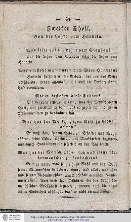 Zweiter Theil. Von der Lehre vom Handeln