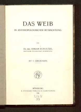 Das Weib in anthropologischer Betrachtung