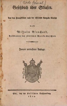 Criminal-Gesetzbuch Frankreichs, Th. 2. Gesetzbuch über Strafen