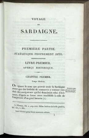 Voyage en Sardaigne. Première Partie. Statistique Proprement Dite. Livre Premier. Apercu Historique.