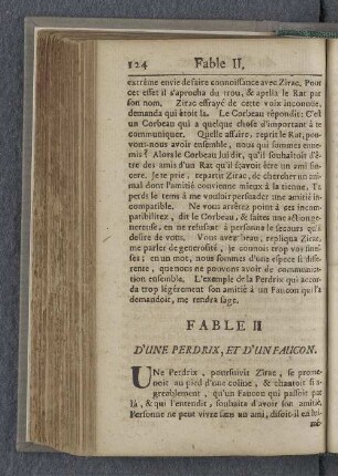 Fable II. D'une perdrix, et d'une faucon.