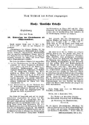 Einberufung von Oberprimanern als Offiziersanwärter : [Erziehung] ; [Für das Reich] ; [Amtliche Erlasse] ; [Amtlicher Teil]