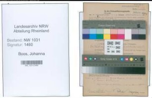 Entnazifizierung Johanna Boos , geb. 18.02.1909 ()