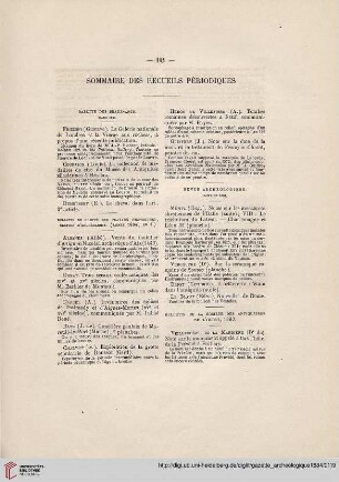 Sommaire des recueils périodiques