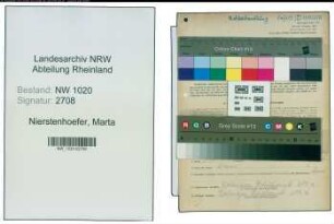 Entnazifizierung Marta Nierstenhoefer , geb. 10.04.1904 (Kauffrau)