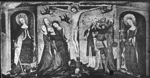 Brügge, St. Sauveur, Kreuzigung Christi mit Heiliger Barbara und Katharina, Meister von Brügge