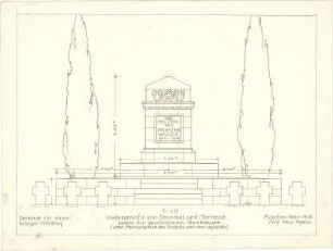 Pfann, Paul; Neuburg / Lothringen; Priesterwald-Denkmal - Denkmal u. Terrasse samt den anschließenden Steinkreuzen (Ansicht)