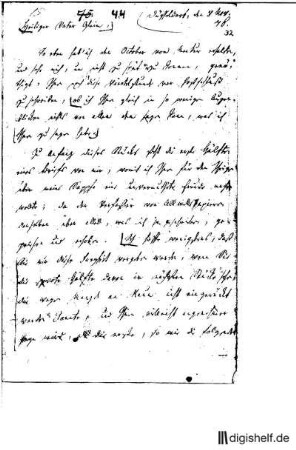 44: Brief von Wilhelm Heinse an Johann Wilhelm Ludwig Gleim