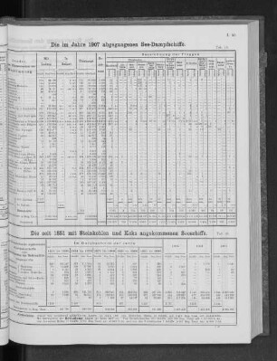 Die im Jahre 1907 abgegangenen See-Dampfschiffe.