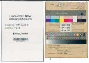 Entnazifizierung Heinz Eicker , geb. 08.12.1907 (Schlosser)
