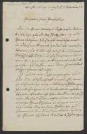 Brief von Friedrich Wilhelm Schultz an Unbekannt