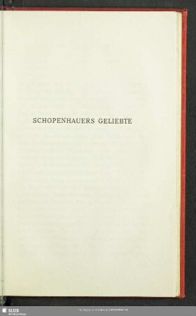 Schopenhauers Geliebte