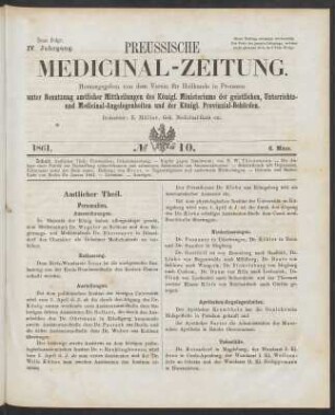 No 10. (6. März 1861) - No 13. (27. März 1861)