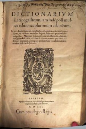 Dictionarium latino-gallicum