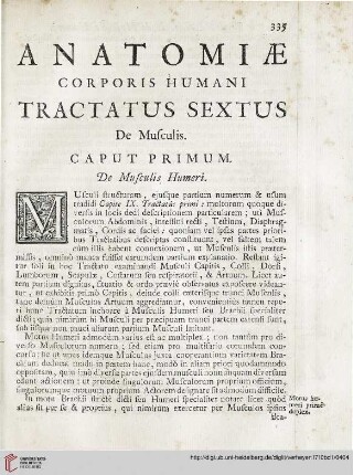 Caput Primum: De Musculis Humeri