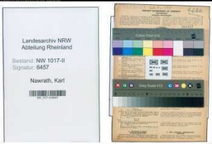 Entnazifizierung Karl Nawrath , geb. 13.08.1905 (Hausmeister)