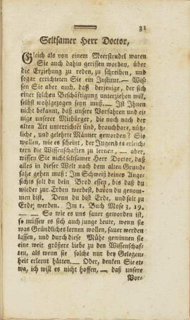 Seltsamer Herr Doctor