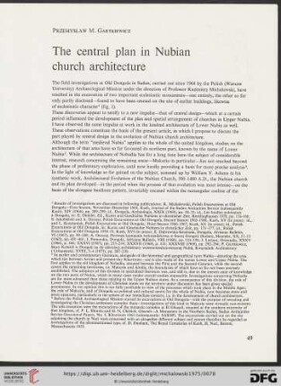 The central plan in Nubia church architecture