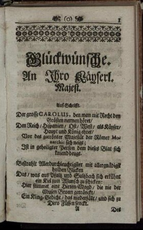 Glückwünsche.