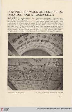 Designers of wall and ceiling decoration and stained glass