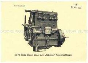 55 PS Linke Diesel Motor zum "Rübezahl" Raupenschlepper