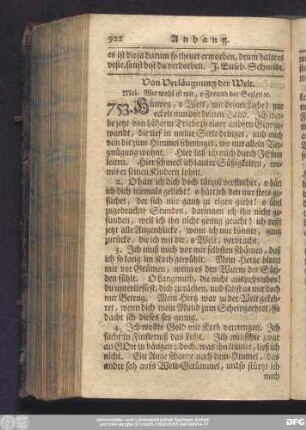 Von Verläugnung der Welt.