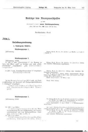 Entwurf einer neuen Besoldungsordnung