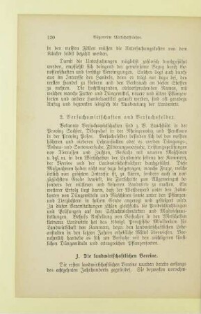 J. Die landwirtschaftlichen Vereine