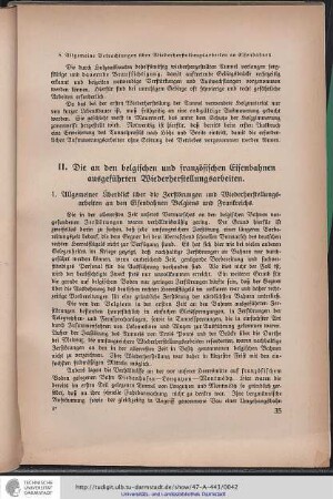 II. Die an den belgischen und französischen Eisenbahnen ausgeführten Wiederherstellungsarbeiten
